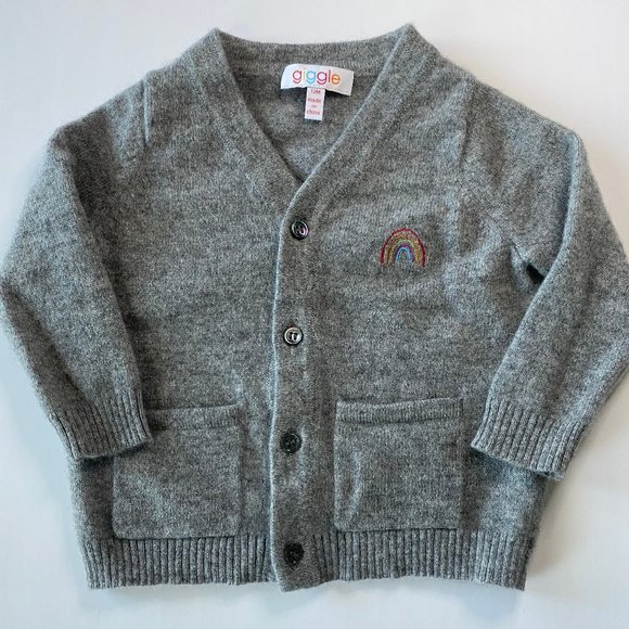 Lk new gray CASHMERE CARDIGAN by Giggle, 12 MO - Picture 1 of 4